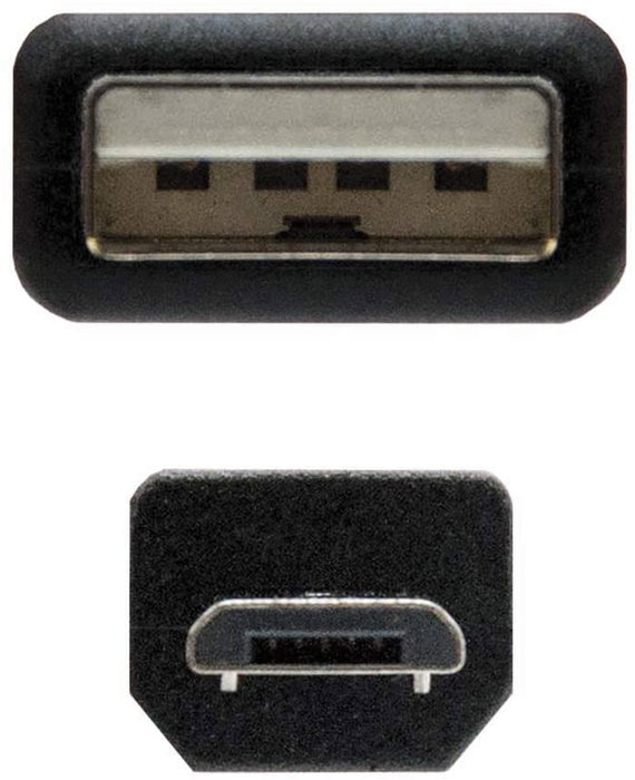 Nanocable 10.01.0503 Cable USB 2.0 de 3m, USB A a Micro-USB B, Negro